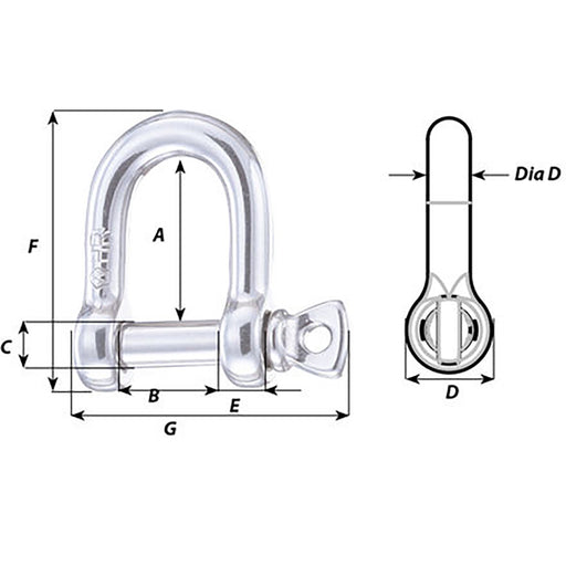 Wichard HR D Shackle  Diameter 2564 11205W