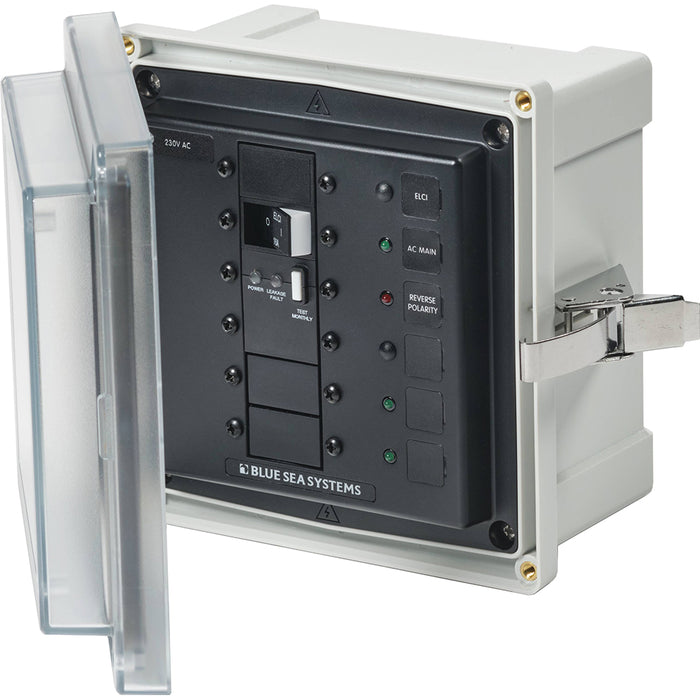 Blue Sea 3121  SMS Panel Enclosure wELCI 16A  3 Blanks  230V AC 3121
