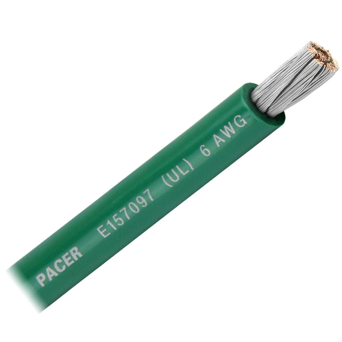 Pacer Green 6 AWG Battery Cable  Sold By The Foot  WUL6GNFT