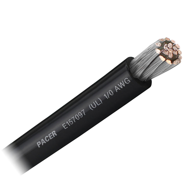 Pacer Black 10 AWG Battery Cable  Sold By The Foot  WUL10BKFT