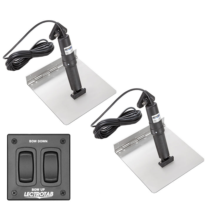 Lectrotab XKA Stainless Steel Trim Tab Kit wRocker Switch  9 x 18  XKAF9X18