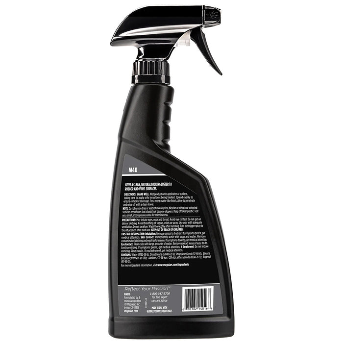 Meguiars M40 Mirror Glaze Vinyl  Rubber Cleaner  Conditioner  16oz M4016