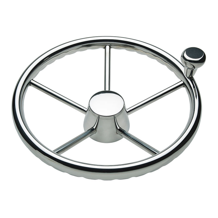 Schmitt Marine 170 Finger Grip Destroyer 5Spoke 135 Stainless Steel Cap 34 Tapered Shaft wKnob 1731321FGKR