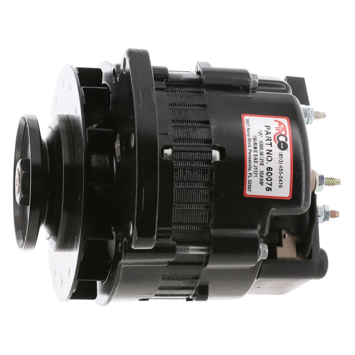 ARCO Marine Premium Replacement Universal Alternator wSingle Groove Pulley  12V 55A 60075