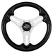 Schmitt Marine Torcello Lite 13 Wheel  Black Polyurethane Wheel wSilver Spokes  Black Cap 34 Tapered Shaft PU06310401R
