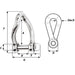 Wichard SelfLocking Twisted Shackle  10mm Diameter  1332 1225W