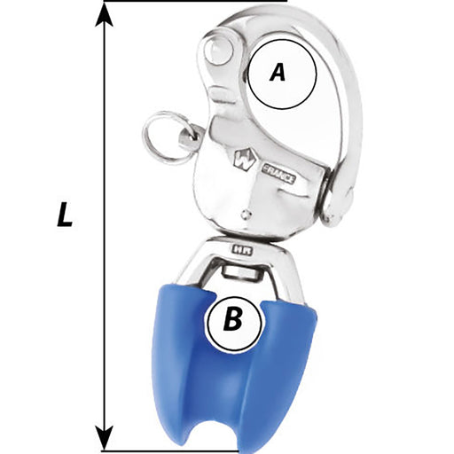 Wichard HR Snap Shackle With Thimble Eye  110mm Length  42164 2495W
