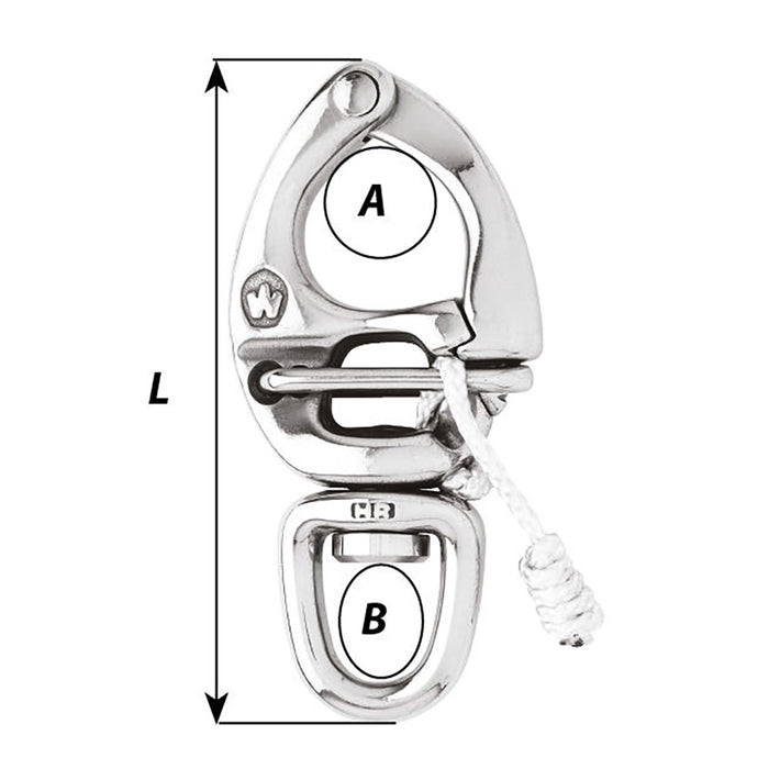 Wichard HR Quick Release Snap Shackle With Swivel Eye 110mm Length 42164 2676W
