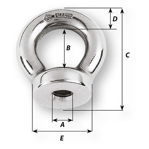 Wichard 12mm Eye Nut  Thread M14 x 200mm 6367W