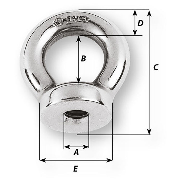 Wichard 12mm Eye Nut  Thread M14 x 200mm 6367W