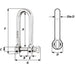 Wichard HR Long D Shackle  10mm Diameter  2564 11215W