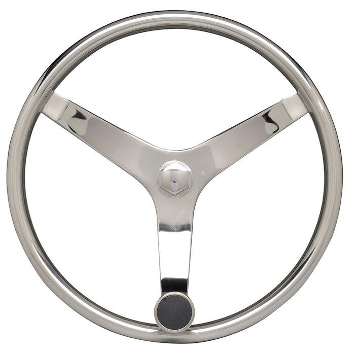 Uflex  V46  135 Stainless Steel Steering Wheel wSpeed Knob V46