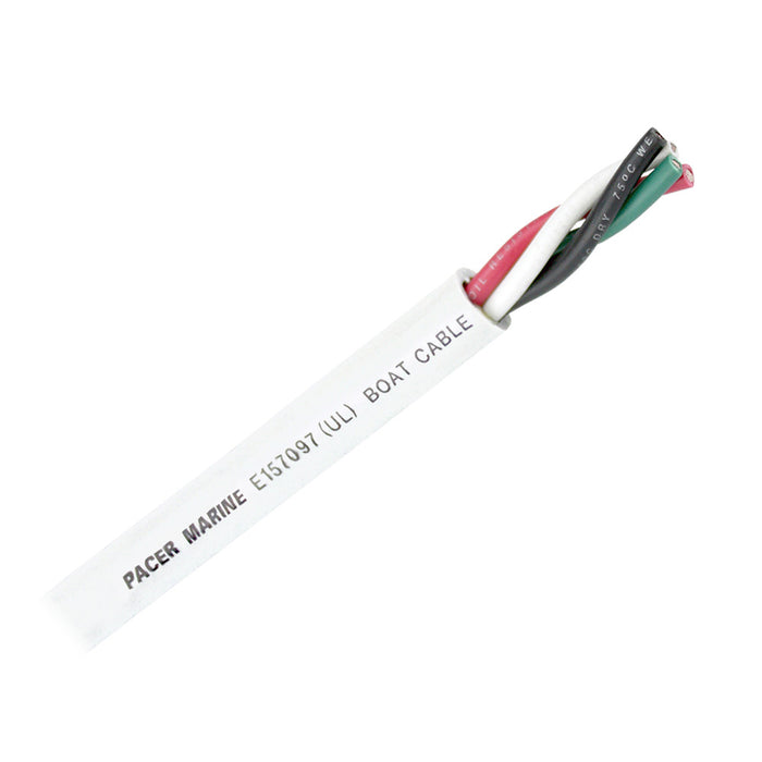 Pacer Round 4 Conductor Cable  100  144 AWG  Black Green Red  White  WR144100