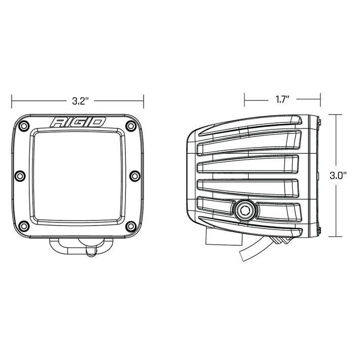 RIGID Industries DSeries Spot wAmber Pro Lens  Pair 20252