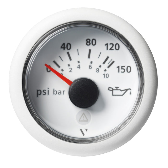 Veratron 52mm 2116 ViewLine Engine Oil Pressure Gauge  150 PSI  White Dial  Bezel A2C59514202