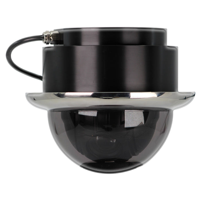 Iris Miniature Marine PTZ Dome Camera  Stainless Bezel  HiResolution Analogue Sensor  1000TVL  4 in 1 Video Format