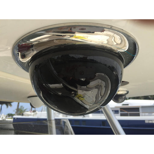 Iris Miniature Marine PTZ Dome Camera  Stainless Bezel  HiDef Ethernet IP  10x Digital Zoom  4 in 1 Video Format