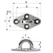Wichard Diamond Pad Eye  Round  79mm Length 3764  M6 Screw 6645W