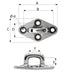Wichard Diamond Pad Eye  Square  60mm Length 22364  M5 Screw 6654W