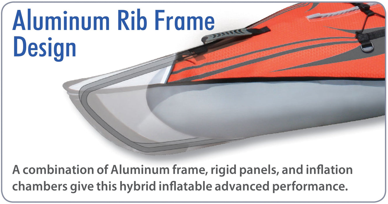 Advanced Elements AdvancedFrame Sport Kayak WITHOUT Pump, Orange/Blue